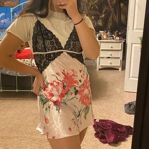 y2k slip dress with lace